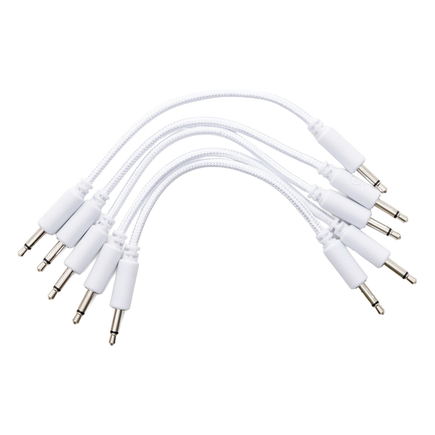 Braided Eurorack Patch Cables 10cm (5 pcs) White