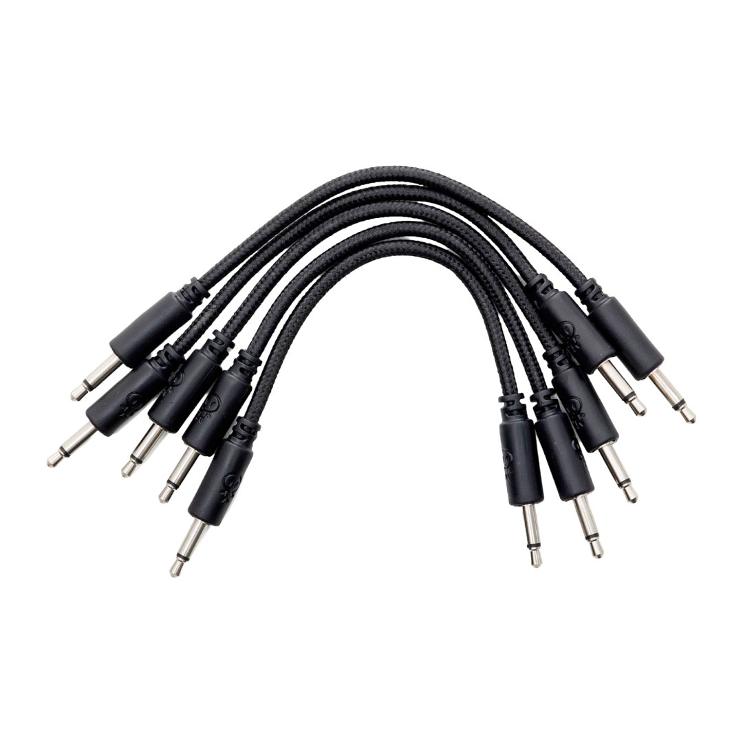Braided Eurorack Patch Cables 10cm (5 pcs) Black